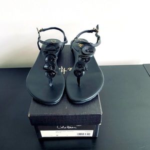 Cole Haan black leather sandals, size 8.